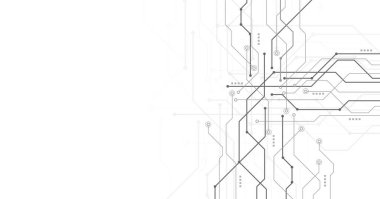 Technology digital circuit board background. Technology black circuit diagram.High-tech connection system on a white background.	