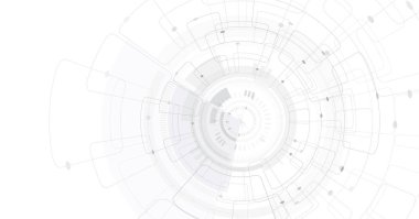 Soyut Dijital Elektrik Devre Çemberi arkaplanı. Beyaz arkaplandaki görüntü elektrik devresi. Yüksek teknoloji devre kartı bağlantı sistemi kavramı..