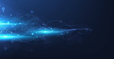 Vector background shows the innovation of high speed technology.Cyber security and high speed networking concept. Abstract technology illustration.