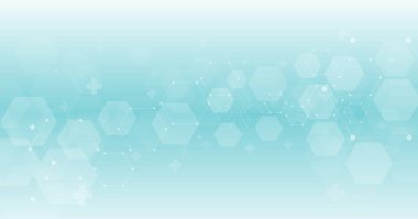 Background of hexagon geometric blue pattern. healthcare medical and technology background.Graphic digital science concept design.