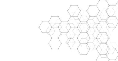Hexagon geometric on a white background. Geometric abstract background with simple Hexagon elements.	