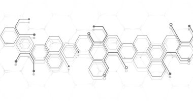Altıgen geometrik gri desenli arka plan. Sağlık hizmeti tıbbi ve teknoloji arka planı. Grafik dijital bilim konsepti tasarımı, yenilik teknolojisi, sağlık ve tıp tasarımı.