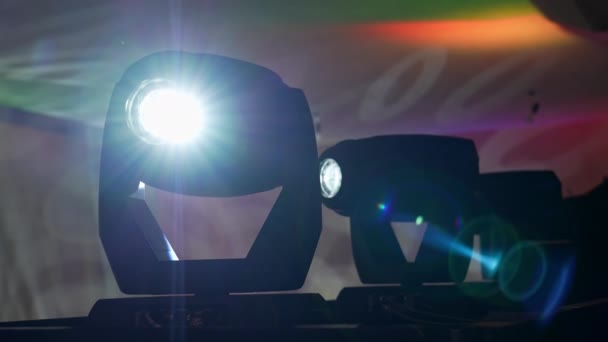 Professionelle Beleuchtungsgeräte Beleuchtungstechnik Auf Der Bühne — Stockvideo