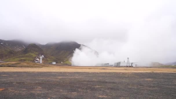 Planta Geotérmica Centro Exposiciones Hellisheidi Fábrica Distancia Para Suministro Reykjavik — Vídeo de stock