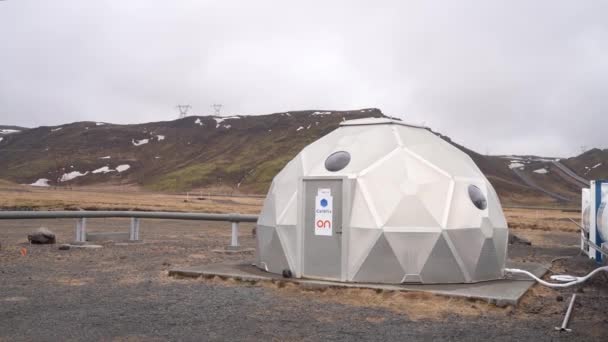 Geotermiskt Kraftverk Utställningscenter Hellisheidi Och Fabrik För Att Förse Reykjavik — Stockvideo