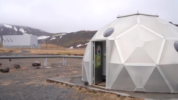 Islandia Hellisheidi Maja 2023 Centrum Wystawiennicze Elektrowni Geotermalnej Hellisheidi Fabryka — Wideo stockowe