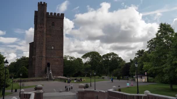 Kastil Karnan Abad Pertengahan Dekat Terrasstrapporna Timelapse Summertime Tengah Helsingborg — Stok Video