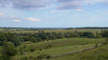 İsveç 'in Osterlen Skane, Güney İsveç' teki Iconic Ot Bölgesi ve Rolling Hills of Brosarps Backar. 
