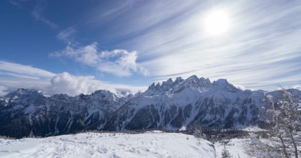 Eine Zeitraffer Aufnahme Aus Dem Skigebiet San Pellegrino Italien Das — Stockvideo