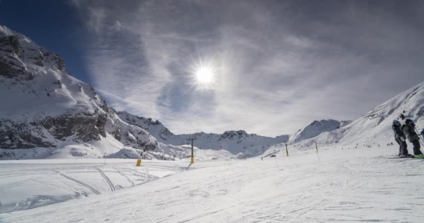 Vídeo Lapso Tiempo Estación Esquí Val Fassa Italia Captura Maravillosamente — Vídeo de stock