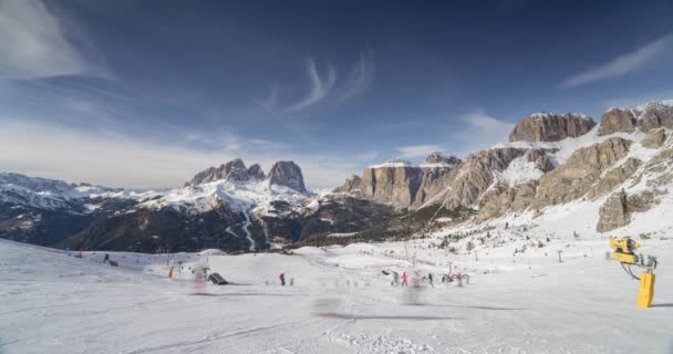 Une Capture Temporelle Station Ski Belvedere Canazei Italie Vidéo Présente — Video