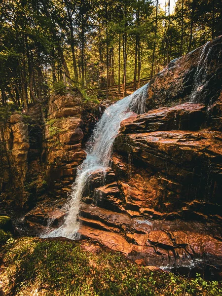 Wasserfall Der Flume Gorge New Hampshire Usa — Stockfoto
