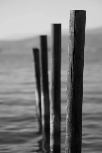 Beautiful Wooden Pier Sunny Beach — Stock Photo, Image