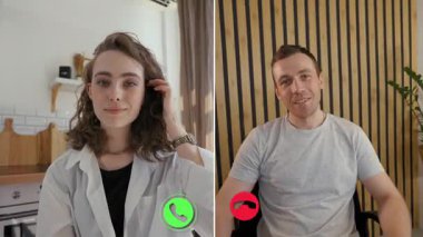 İki katılımcı önemli proje güncellemelerini tartışan bir çevrimiçi çağrıya katılıyorlar. Kurulumda, etkili bir şekilde iletişim kurdukları için farklı geçmişlere sahip ev ofisleri yer alıyor..