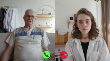 İki kişi bir video görüşmesinde uzaktan bir tartışmaya giriyorlar. Bir katılımcı odaklanmış ve özenli görünürken, diğeri endişeli bir ifade sergiliyor. Her ikisi de kendi çevrelerinde..