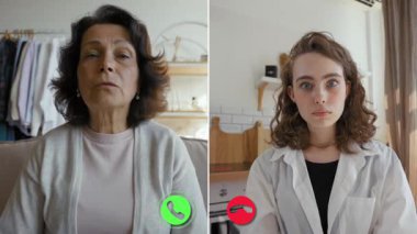 İki katılımcı sanal bir çağrıda bulunuyor, farklı konularda fikir alışverişinde bulunuyorlar. Konuşma dijital ortamda işbirliği çabalarını yansıtıyor.