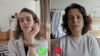 Çevrimiçi bir konferansa katılırken çeşitli konuları tartışan iki kişi dijital bir görüşme yoluyla iletişim kuruyor. Atmosfer, kişisel ve profesyonel bir etkileşimi yansıtıyor..