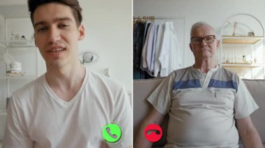İki birey, farklı duygularla vurgulanan çevrimiçi bir görüşme yapıyorlar. Dijital iletişim ve gerçek dünya dinamikleri arasındaki bağlantı, onların ifadelerini ve tepkilerini gösteriyor..