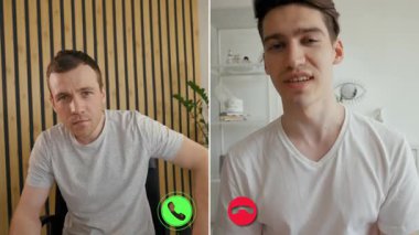 İki birey sanal ve gerçek yaşam ortamları arasındaki geçişte duyguları yönlendiren çevrimiçi bir çağrıya girişiyor. Video, iletişim kurdukları sırada tepkilerini ve ifadelerini yakalıyor..