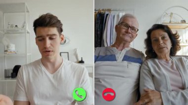 Online bir görüşmede bulunan iki kişi, yüz yüze görüşmeye geçişlerinde duygularını paylaşıyorlar. Ayarlar, iletişim ve bağlantıya modern bir yaklaşımı yansıtıyor..
