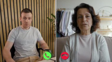 İki birey, duygusal bağlantılarının nüanslarını yakalamak için çevrimiçi bir görüşme yapıyorlar..