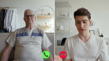 İki birey sanal ve kişisel etkileşimler arasındaki geçişi gösteren çevrimiçi bir çağrıya girişiyor..