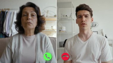 İki birey, etkileşim sırasında duygularını gösteren çevrimiçi bir çağrıya girişiyor..