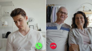 İki kişi üçüncü bir kişinin beklediği bir çağrıda beliriyor. Çevrimiçi ve çevrimdışı anlar arasındaki geçişler ilişkilerini vurguladıkça duygular akıyor.