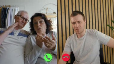 Büyükanneler ve büyükbabalar bir video görüşmesi sırasında akrabalarıyla iletişim kurarlar. Duygusal değişim, mesafeler arasında bağlı kalmanın önemini vurguluyor. Böyle anlar aile bağlarını güçlendirir..