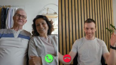 İki aile üyesi internetten yapılan bir görüşmenin keyfini çıkarıyor. Bir tarafta, bir çift günlük hayatı tartışırken mutluluklarını paylaşıyor. Öte yandan, genç bir adam onlarla mutlu bir şekilde iletişim kurar..