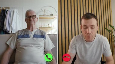 İki birey çevrimiçi bir ekran paylaşımına katılarak, kuşak farkını ortadan kaldırıyor. Yaşlı adam ve genç adam kendi evlerinden anlamlı bir diyalog içindeler..