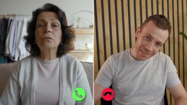 Çevrimiçi bir görüşme sırasında iki arkadaş ekran arasında bağlantı kuruyor. Hayatlarındaki güncellemeleri ve deneyimleri paylaşıyorlar, mesafeye rağmen dostluğu teşvik ediyorlar..