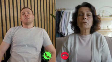 İki kişi farklı yerlerde otururken farklı konuları tartışan bir video görüşmesine girişiyor. Biri ahşap dekorlu sıradan bir ortamda, diğeri ise rahat bir odada..