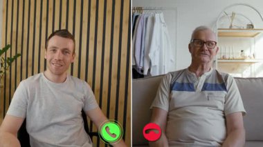 İki arkadaş bir internet görüşmesi üzerinden iletişim kuruyor, gülüşlerini ve hikayelerini paylaşıyorlar. Bu bölünmüş ekran etkileşimi onların keyifli konuşmalarını farklı noktalardan vurgular.