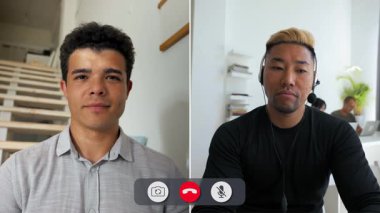 İki profesyonel, en son teknoloji eğilimlerini ve bunun uzaktan çalışma üzerindeki etkisini tartışmak üzere çevrimiçi bir telefon aracılığıyla bağlantı kuruyor. Yeni iş akışlarına uyum sağlama hakkında görüşler paylaşıldı.