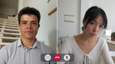 İki kişi internet üzerinden bağlanıyor ve farklı ayarları gösteriyor. Bir kişi odaklanmış, diğeri ise özenli fikirlerini ve sezgilerini paylaşıyor..