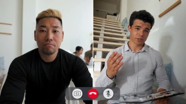 İki kişi çevrimiçi bir ekran paylaşımına katılıyor. Biri sezgileri paylaşırken diğeri dikkatle dinler ve dinamik bir etkileşim yaratır. Ortam modern ve gayri resmi..