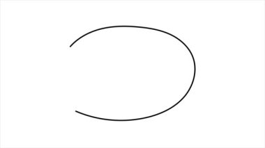 El çizimi oval çerçeve, dairesel seçilim, çember çizimi animasyon. Oval çerçeve, dairesel seçim. Beyaz arkaplanda siyah çizgi ve siyah arkaplanda beyaz çizgi.
