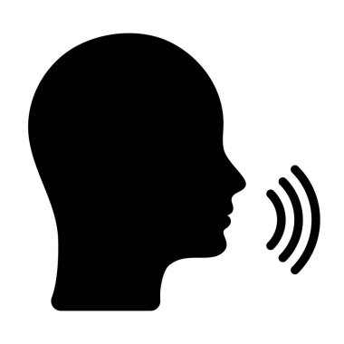 Ses komut simgesi. Vektör illüstrasyonu