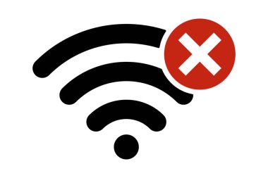 Karı simgesi. İnternet yok, internet sorunları var. Kötü bağlantı kavramı. Kablosuz ağ kayboldu. İnternet hatası