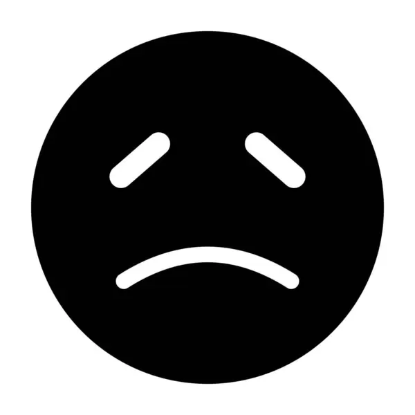 Siyah ve beyaz üzgün emoji. Depresyon üzüntüsü hoşnutsuzluk düz stil