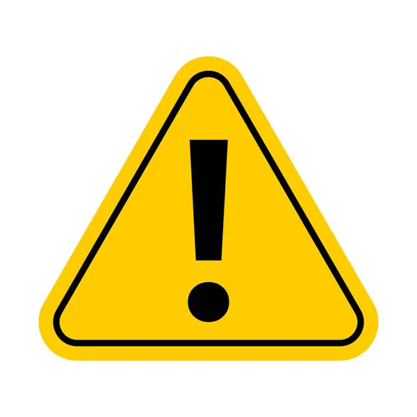 Sarı renkli üçgen uyarı işareti. Uyarı, önlem, dikkat, uyarı simgesi. Uyarı işareti.