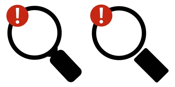 Virüsler taranıyor. Büyüteç ve kırmızı ünlem işareti simgesi. Tarama aygıtınızın korunmasına yardımcı olur.