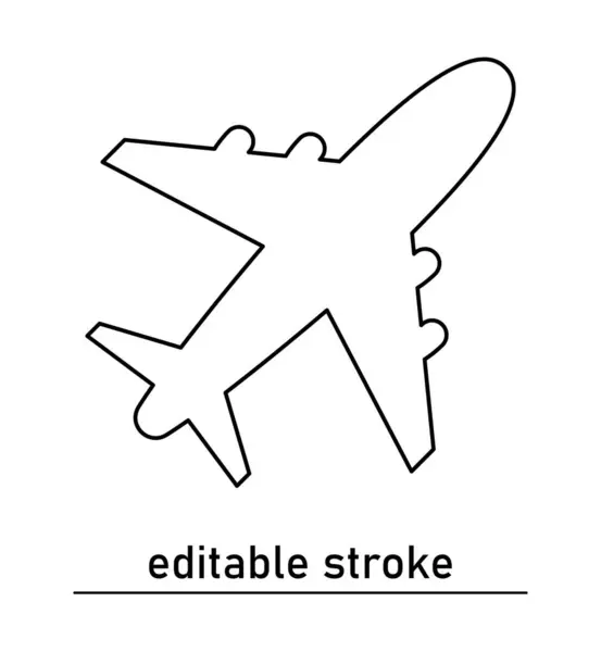 Ana hatlı uçak ikonu. Uçak işareti ve sembol. Nakliye aracı. Uçak biletleri. Seyahat acentesi. Düzenlenebilir Vuruş