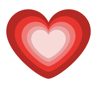 Kalp, başka bir kalbin içinde küçükten büyüğe sıralanır. Sevgililer Günü, Kadınlar Günü, Anneler Günü için tasarım malzemeleri. Aşkın sembolü.