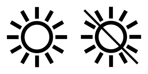 Güneş ve güneş ikonu yok. Ekran parlaklığı. Parlaklık ayarları. Parlaklık kontrol simgeleri