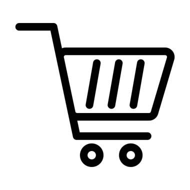Üç Çizgili Alışveriş Arabası Simgesi. Siyah Vektör Çevrimiçi Mağaza, E-ticaret, Dijital Piyasa, Perakende Alışveriş ve Tüketici Malları Satın Alma Sembolü