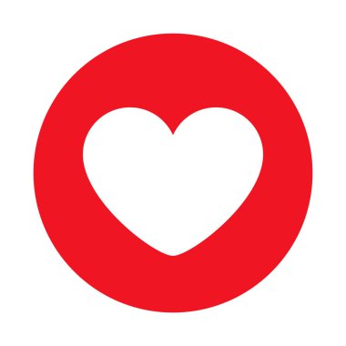 Button gibi. Beyaz Kalp Simgesiyle Kırmızı Çember. Baş parmaklar yukarı ve aşk simgeleri. Sosyal Medya, Sevgi, Tepkiler, Takdir, Dijital İletişim, UI, UX, Web Sitesi İçin Düz Sevgi Simgesi,