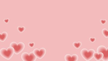 Romantik pembe arka plan yumuşak, parlak kalpler, rüya gibi ve yumuşak aşk temalı tasarım, Sevgililer Günü için mükemmel, düğün, yıldönümü, ya da romantik tebrik kartı.