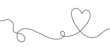 Zarif, kesintisiz kalp çizgisi çizimi. Ev dekorasyonu, duvar baskısı, poster, tebrik kartı, düğün davetiyesi, romantik dekorasyon, iç tasarım, modern minimalist sanat eserleri için asgari soyut sanat.